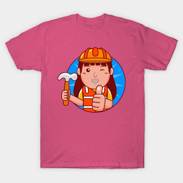 Builder Woman T-Shirt by MEDZ